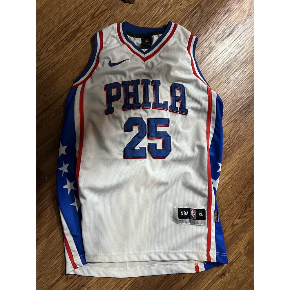BEN SIMMONS Nike Philadelphia Phila 76ers White Basketball Jersey Size XL